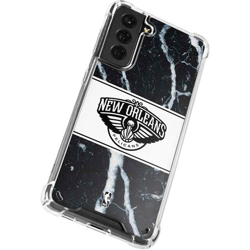 NBA New Orleans Pelicans Marble Galaxy S21 5G Clear Case