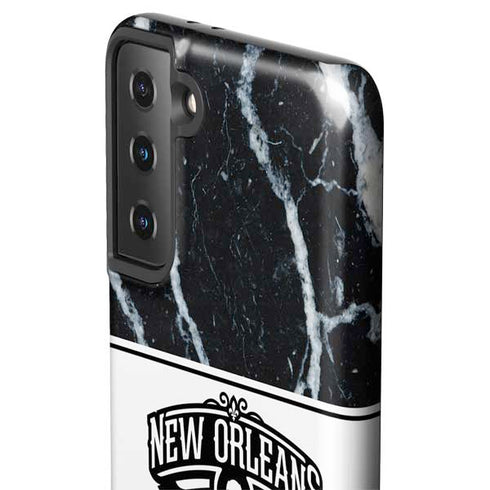 NBA New Orleans Pelicans Marble Galaxy S21 Plus 5G Pro Case