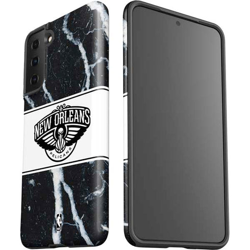 NBA New Orleans Pelicans Marble Galaxy S21 Plus 5G Pro Case