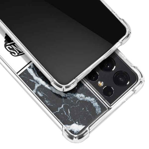 NBA New Orleans Pelicans Marble Galaxy S21 Ultra 5G Clear Case