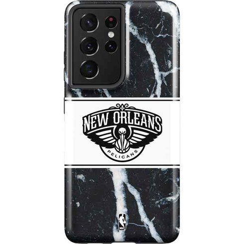 NBA New Orleans Pelicans Marble Galaxy S21 Ultra 5G Pro Case