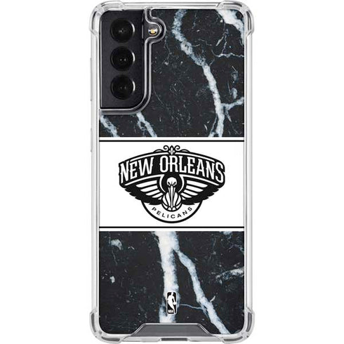 NBA New Orleans Pelicans Marble Galaxy S22 Clear Case