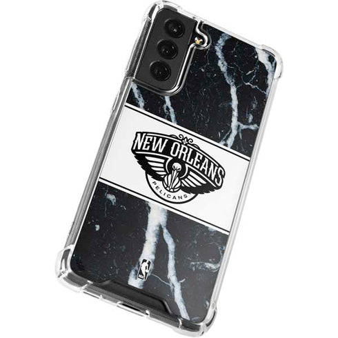 NBA New Orleans Pelicans Marble Galaxy S22 Plus Clear Case