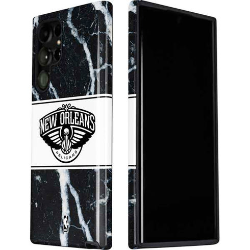 NBA New Orleans Pelicans Marble Galaxy S22 Ultra Pro Case