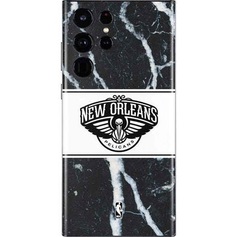 NBA New Orleans Pelicans Marble Galaxy S22 Ultra Skin