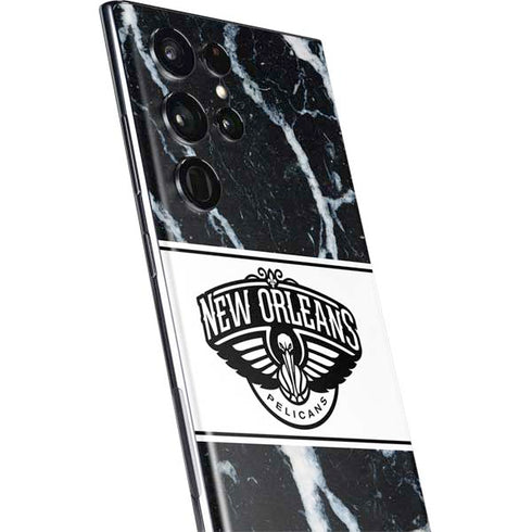 NBA New Orleans Pelicans Marble Galaxy S22 Ultra Skin