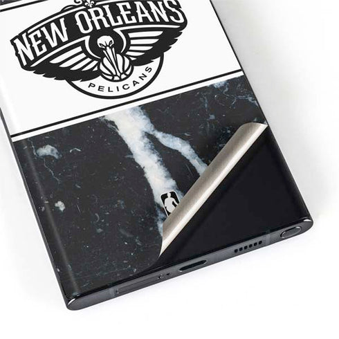 NBA New Orleans Pelicans Marble Galaxy S22 Ultra Skin