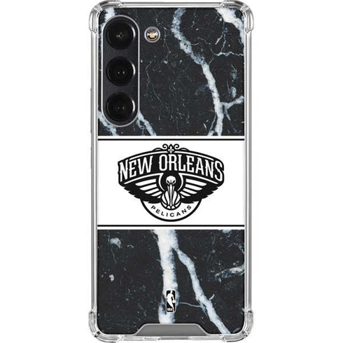 NBA New Orleans Pelicans Marble Galaxy S23 Clear Case