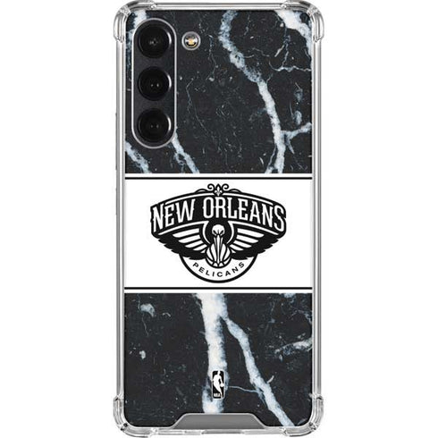 NBA New Orleans Pelicans Marble Galaxy S23 Plus Clear Case
