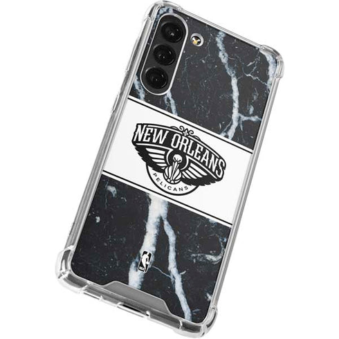 NBA New Orleans Pelicans Marble Galaxy S23 Plus Clear Case