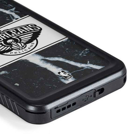 NBA New Orleans Pelicans Marble Galaxy S23 Plus Waterproof Case