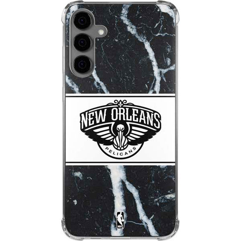 NBA New Orleans Pelicans Marble Galaxy S24 Plus Clear Case