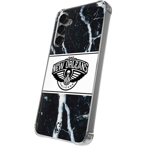 NBA New Orleans Pelicans Marble Galaxy S24 Plus Clear Case