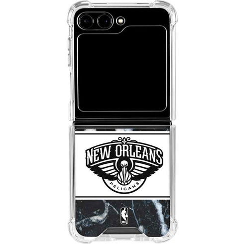NBA New Orleans Pelicans Marble Galaxy Z Flip5 5G Clear Case
