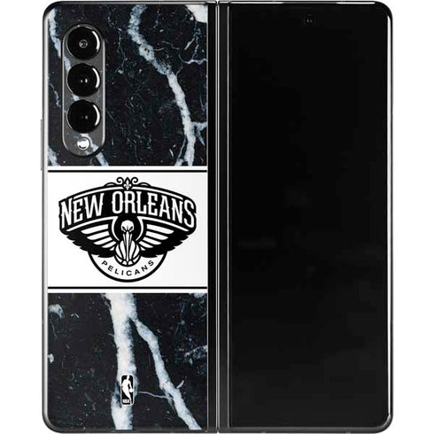 NBA New Orleans Pelicans Marble Galaxy Z Fold3 5G Skin