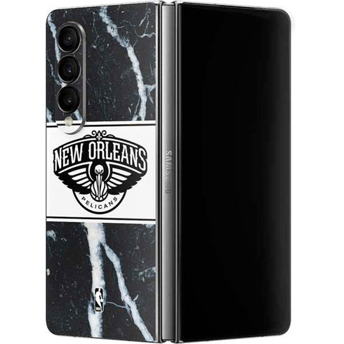 NBA New Orleans Pelicans Marble Galaxy Z Fold4 5G Skin