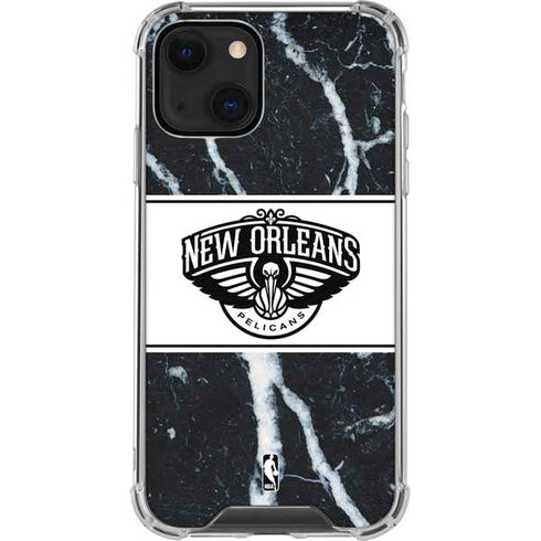 NBA New Orleans Pelicans Marble iPhone 13 Clear Case