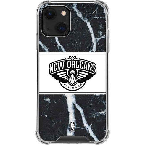 NBA New Orleans Pelicans Marble iPhone 13 Mini Clear Case