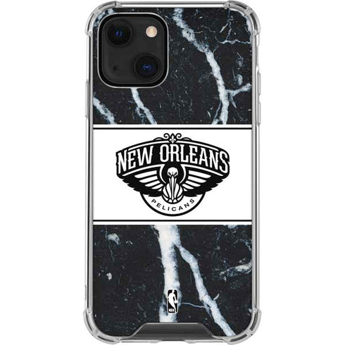 NBA New Orleans Pelicans Marble iPhone 14 Clear Case