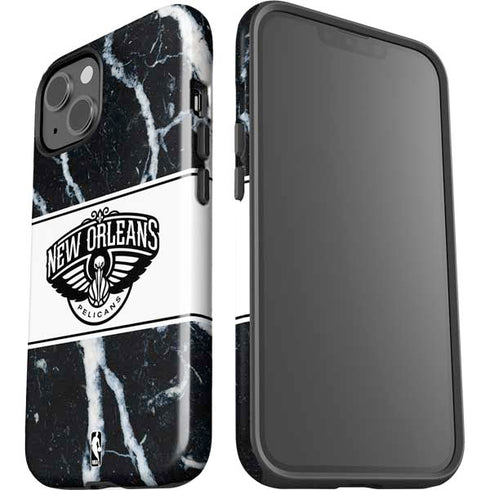 NBA New Orleans Pelicans Marble iPhone 14 Plus Impact Case