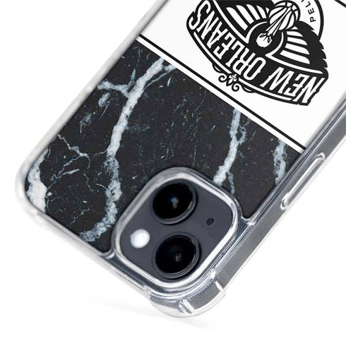 NBA New Orleans Pelicans Marble iPhone 15 MagSafe Case