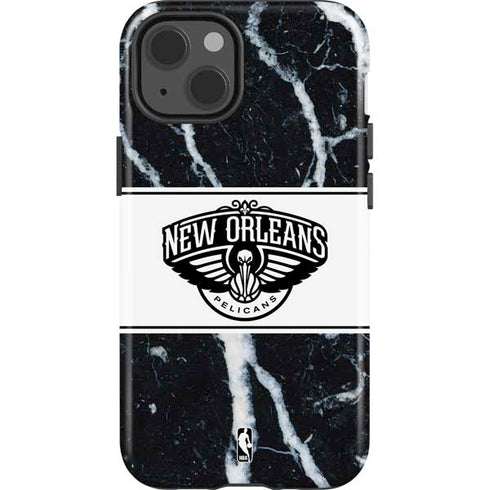 NBA New Orleans Pelicans Marble iPhone 15 Impact Case