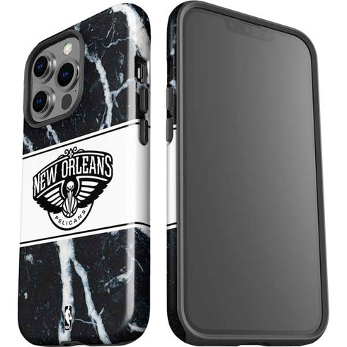NBA New Orleans Pelicans Marble iPhone 14 Pro Impact Case