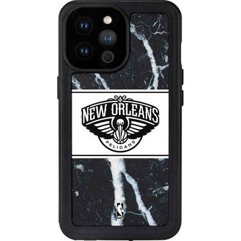 NBA New Orleans Pelicans Marble iPhone 14 Pro Max Waterproof Case