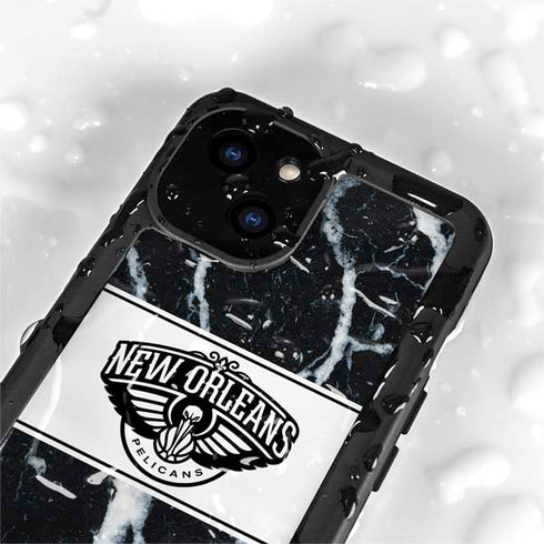 NBA New Orleans Pelicans Marble iPhone 15 Plus Waterproof Case