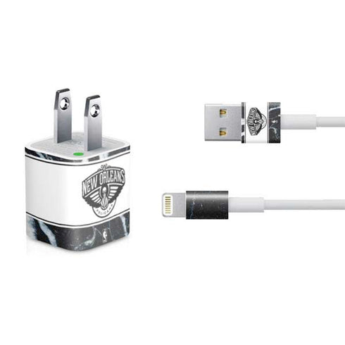 NBA New Orleans Pelicans Marble iPhone Charger (5W USB) Skin