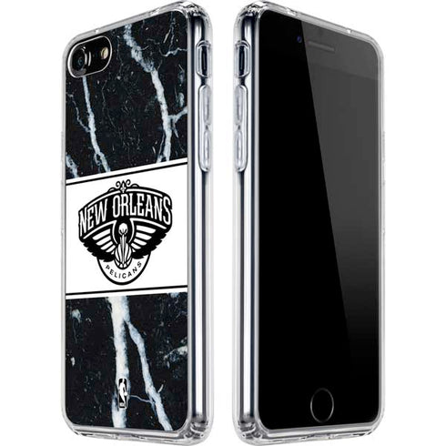 NBA New Orleans Pelicans Marble iPhone SE (2nd & 3rd Gen) Clear Case