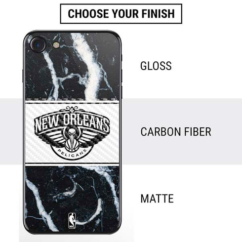 NBA New Orleans Pelicans Marble iPhone SE (2nd & 3rd Gen) Skin