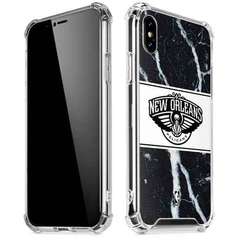 NBA New Orleans Pelicans Marble iPhone XS Max Clear Case