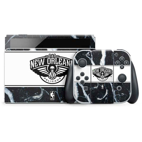 NBA New Orleans Pelicans Marble Nintendo Switch OLED (2021) Skin