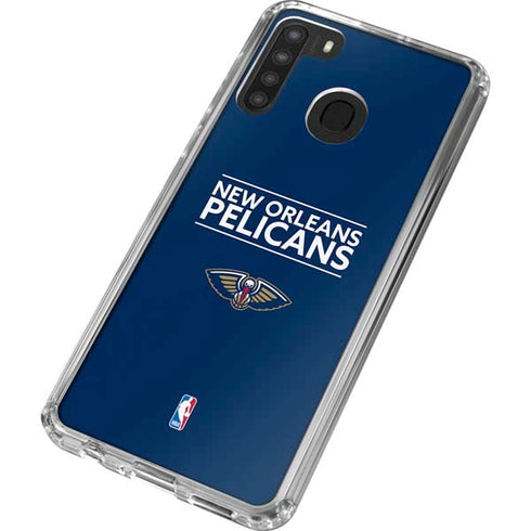 NBA New Orleans Pelicans Standard - Blue Galaxy A21 Clear Case