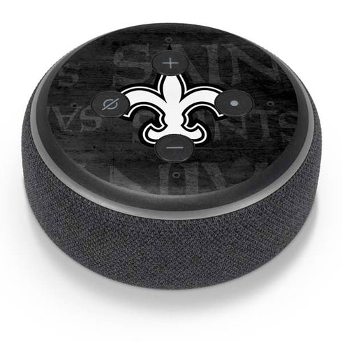 NFL New Orleans Saints Black & White Amazon Echo Dot Skin