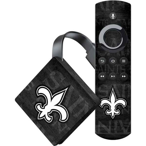 NFL New Orleans Saints Black & White Amazon Fire TV Skin