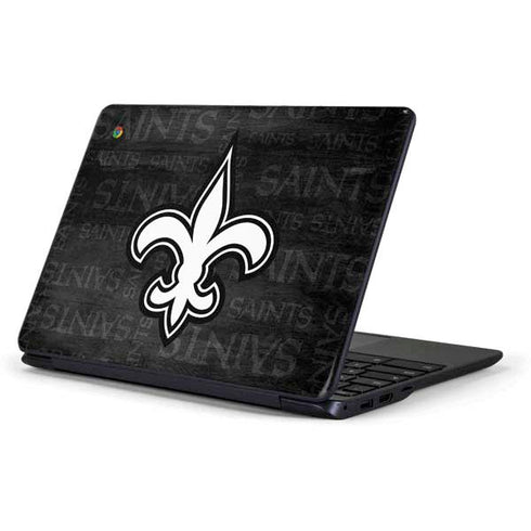 NFL New Orleans Saints Black & White Samsung Chromebook Skin