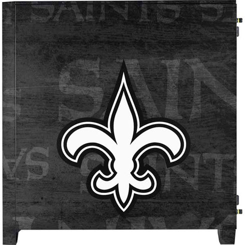 NFL New Orleans Saints Black & White Corsair 4000D Tempered Glass Mid-Tower ATX Case Skin