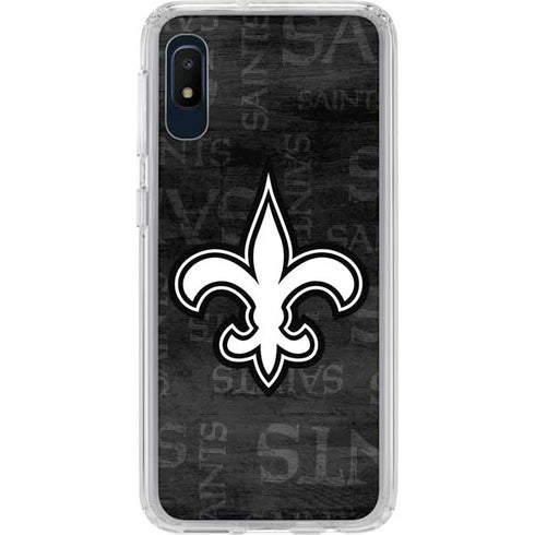 NFL New Orleans Saints Black & White Galaxy A10e Clear Case