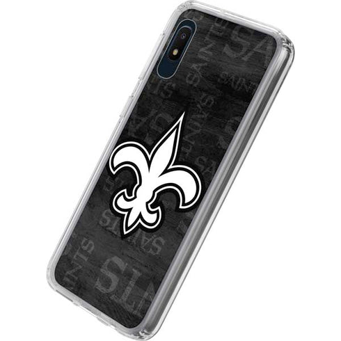 NFL New Orleans Saints Black & White Galaxy A10e Clear Case