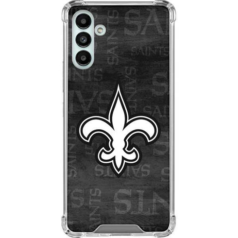 NFL New Orleans Saints Black & White Galaxy A13 5G Clear Case
