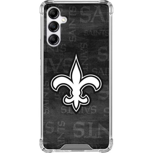 NFL New Orleans Saints Black & White Galaxy A14 5G Clear Case
