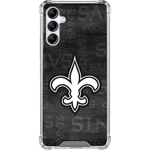 NFL New Orleans Saints Black & White Galaxy A15 5G Clear Case