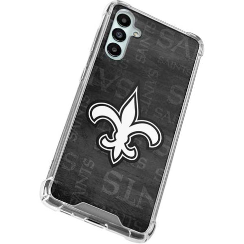 NFL New Orleans Saints Black & White Galaxy A15 5G Clear Case