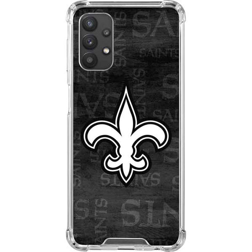 NFL New Orleans Saints Black & White Galaxy A32 5G Clear Case