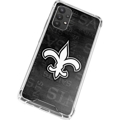NFL New Orleans Saints Black & White Galaxy A32 5G Clear Case