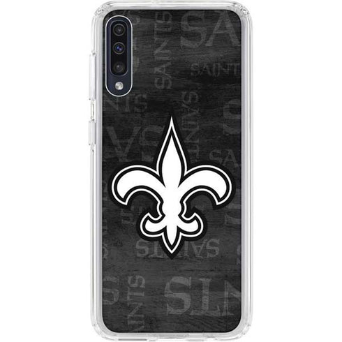 NFL New Orleans Saints Black & White Galaxy A50 Clear Case