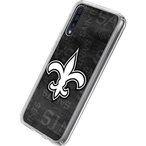 NFL New Orleans Saints Black & White Galaxy A50 Clear Case