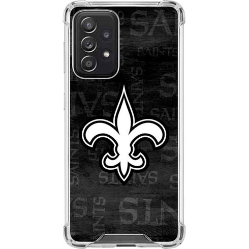 NFL New Orleans Saints Black & White Galaxy A52 5G Clear Case